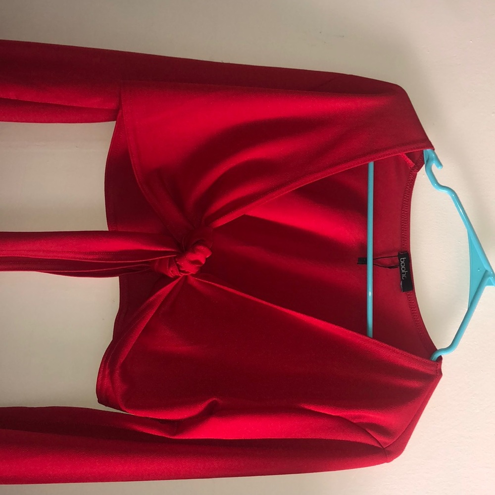 Red Crop Front Tip Top